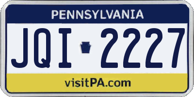 PA license plate JQI2227