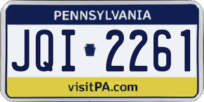 PA license plate JQI2261