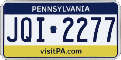 PA license plate JQI2277