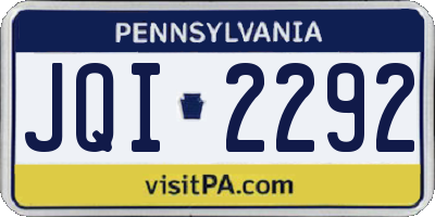 PA license plate JQI2292