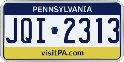 PA license plate JQI2313