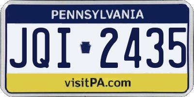 PA license plate JQI2435