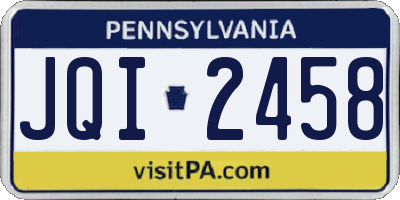 PA license plate JQI2458