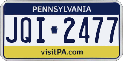 PA license plate JQI2477