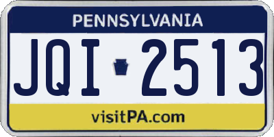 PA license plate JQI2513