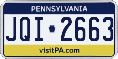 PA license plate JQI2663