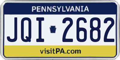 PA license plate JQI2682