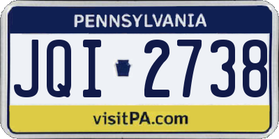 PA license plate JQI2738