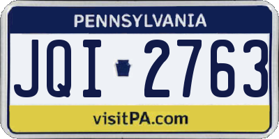 PA license plate JQI2763