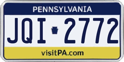 PA license plate JQI2772