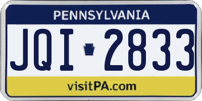 PA license plate JQI2833