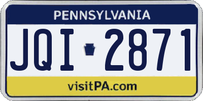 PA license plate JQI2871