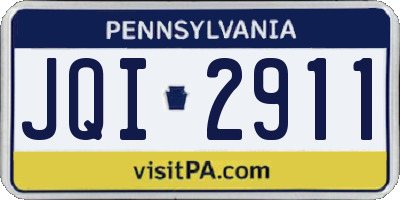 PA license plate JQI2911