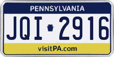PA license plate JQI2916
