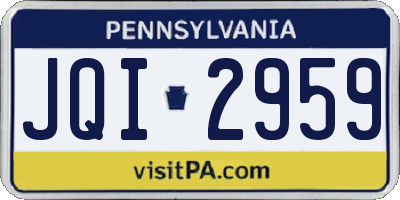 PA license plate JQI2959