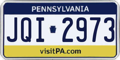 PA license plate JQI2973