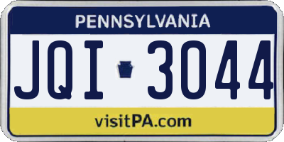 PA license plate JQI3044