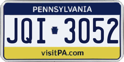 PA license plate JQI3052