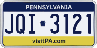 PA license plate JQI3121