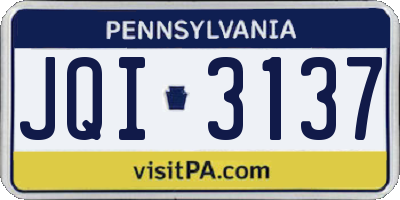 PA license plate JQI3137