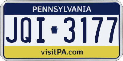 PA license plate JQI3177