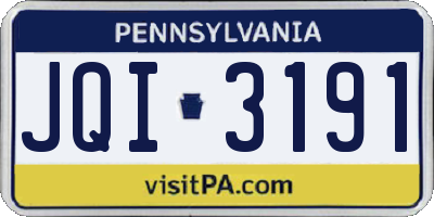 PA license plate JQI3191