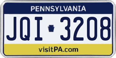 PA license plate JQI3208