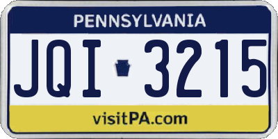 PA license plate JQI3215