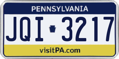 PA license plate JQI3217
