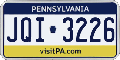 PA license plate JQI3226