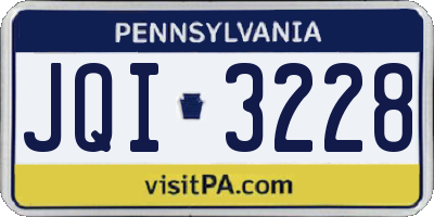 PA license plate JQI3228