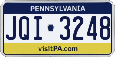 PA license plate JQI3248