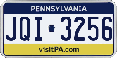 PA license plate JQI3256