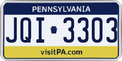 PA license plate JQI3303