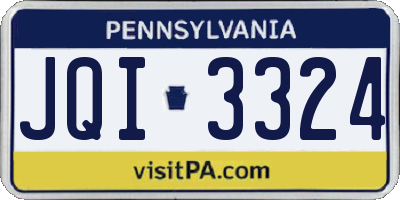 PA license plate JQI3324