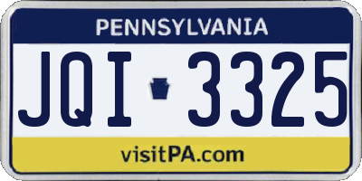 PA license plate JQI3325