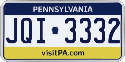 PA license plate JQI3332