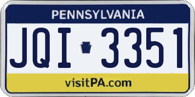 PA license plate JQI3351