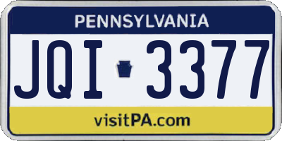 PA license plate JQI3377