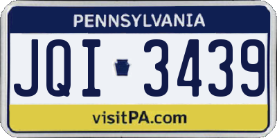 PA license plate JQI3439