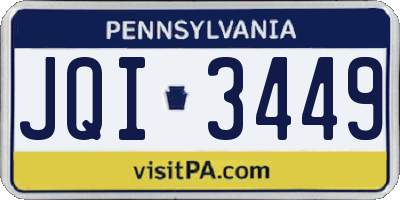 PA license plate JQI3449