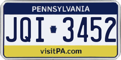 PA license plate JQI3452