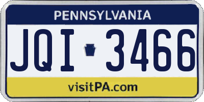 PA license plate JQI3466