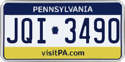 PA license plate JQI3490