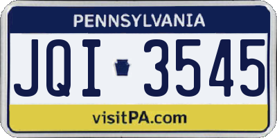 PA license plate JQI3545