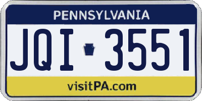 PA license plate JQI3551