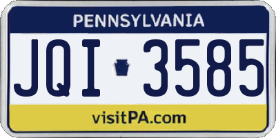 PA license plate JQI3585
