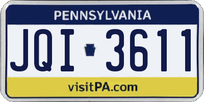 PA license plate JQI3611