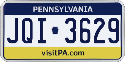 PA license plate JQI3629