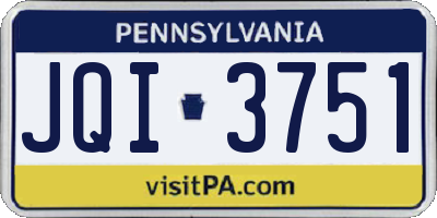 PA license plate JQI3751